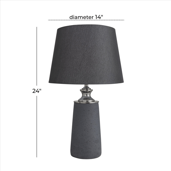 9th & Pike® Modern Black Cement Stone Table Lamp