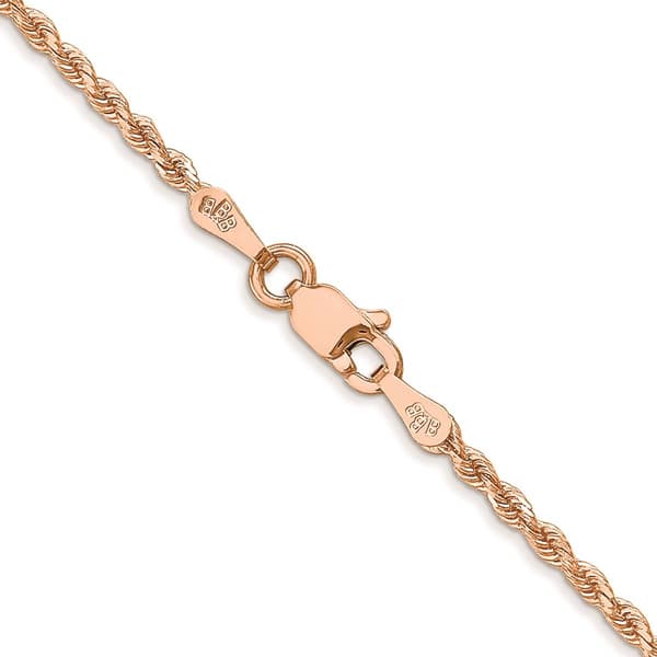 Unisex Gold Classics&#40;tm&#41; 1.75mm. Rose Gold Diamond Cut Rope Necklace - image 
