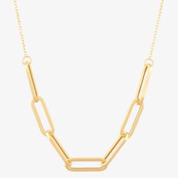 Gold Classics™ Paperclip Station Center on Cable Chain Necklace