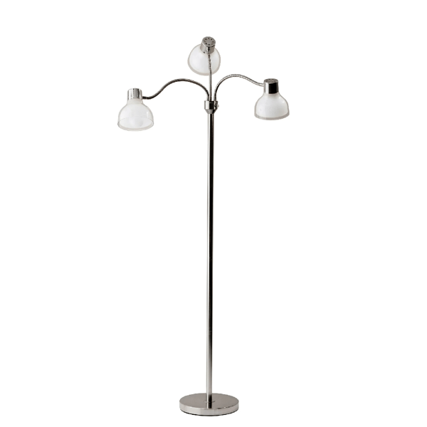HomeRoots 69 Silver Three Light Tree Floor Lamp With White Plas - image 