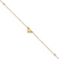 Gold Classics&#40;tm&#41; 14kt. Two-Tone Polished Puffed Heart Beaded Anklet - image 1