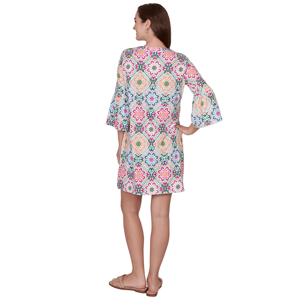 Petite Ruby Rd. Swing Into Spring Floral Medallion Shift Dress - image 
