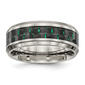 Mens Endless Affection&#40;tm&#41; Black & Green Carbon Fiber Inlay Band - image 1