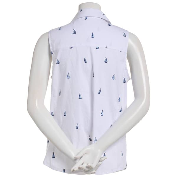 Womens Emily Daniels Sleeveless Sailboat Knit to Fit Blouse