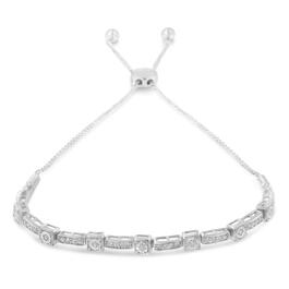 Diamond Classics&#8482; Silver 1/4ctw. Bar Bolo Bracelet