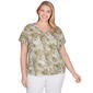 Plus Size Hearts of Palm A Touch of Tropical Floral Animal Top - image 1