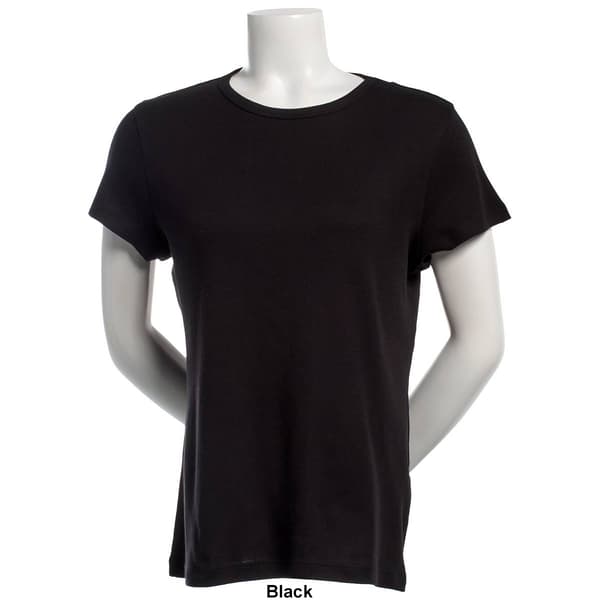 Petite Architect&#174; Short Sleeve 1x1 Ribbed Crew Neck Tee