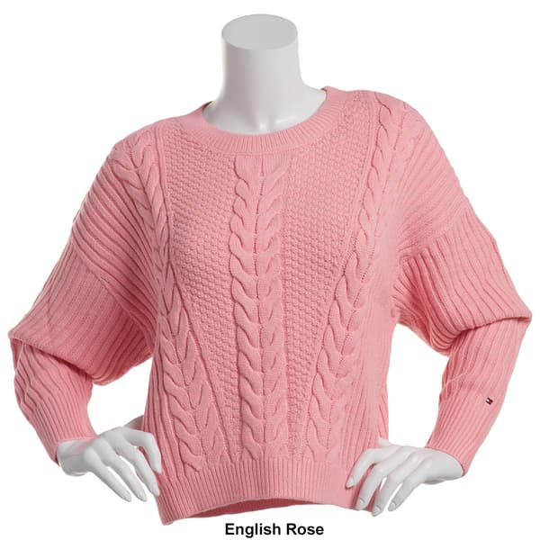 Womens Tommy Hilfiger Traveling Cable Sweater
