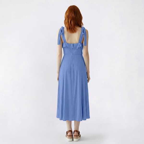 Juniors Trixxi Molly Side Slit Tie Shoulder Midi Dress