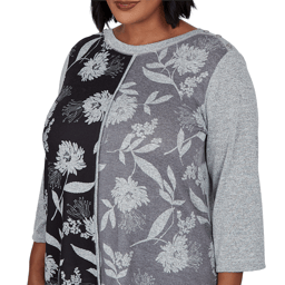 Plus Size Alfred Dunner Weekend Warrior Floral Knit Blouse