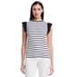 Womens Rafaella(R) Ruffle Cap Sleeve Striped Top - image 1