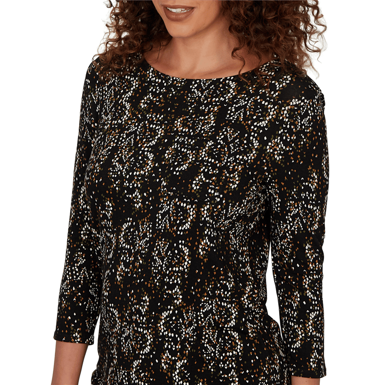 Womens Emaline Key Items 3/4 Sleeve Abstract Dot Tee