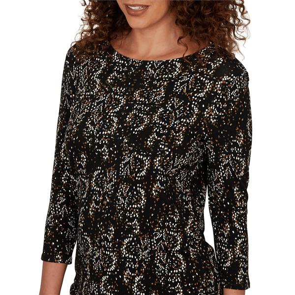 Womens Emaline Key Items 3/4 Sleeve Abstract Dot Tee