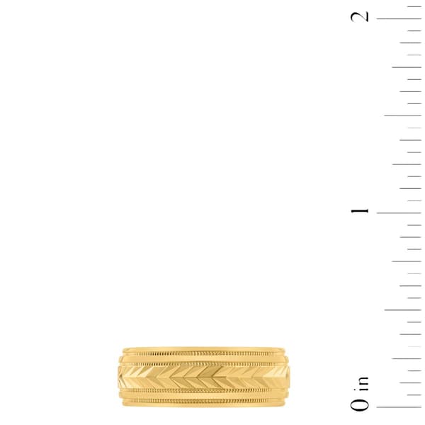 Mens Endless Affection™ Arrow Detail Milgrain 8mm Band