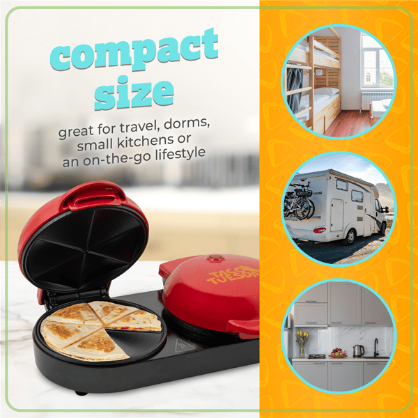 Nostalgia™ Taco Tuesday Double Street Taco Quesadilla Maker