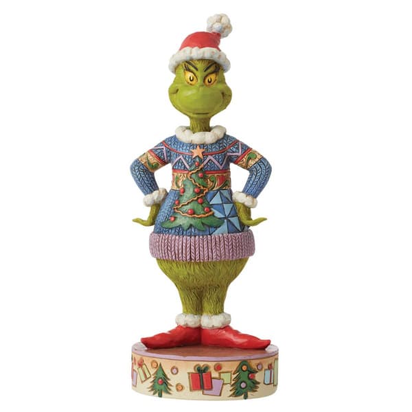 Grinch by Jim Shore Grinch Wearing Ugly Sweater Figurine - image 