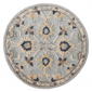 HomeRoots Beige & Blue Wool Floral Hand Woven Round Rug - image 2