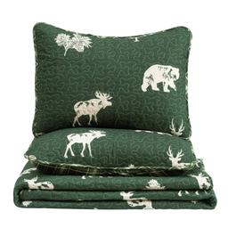 FreshFolds 3pc. Reversible Premium Forest-Themed Quilt Set