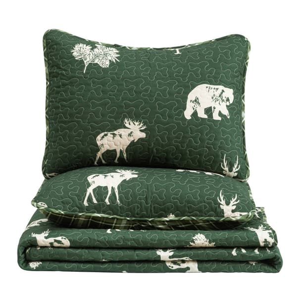 FreshFolds 3pc. Reversible Premium Forest-Themed Quilt Set
