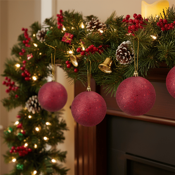 Northlight Holographic Glitter Burgundy Christmas Ball Ornament