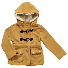 Toddler Girl Pink Platinum Toggle Button Hooded Sherpa Jacket