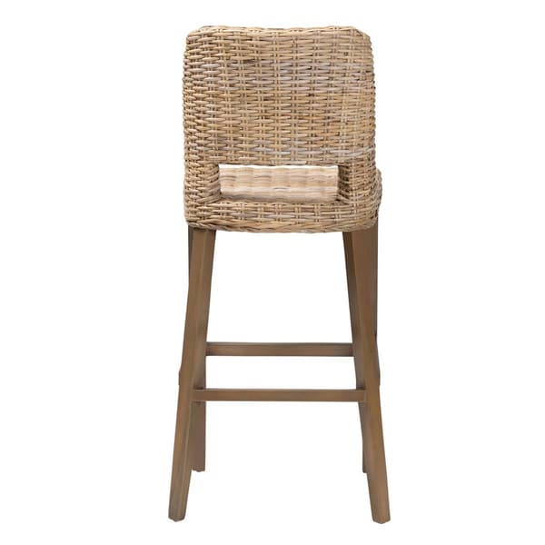 bali & pari Magy Modern Bohemian Kubu Rattan Bar Stool