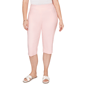 Plus Size Ruby Rd. Key Items Pull On Silky Tech Solid Capris - image 1