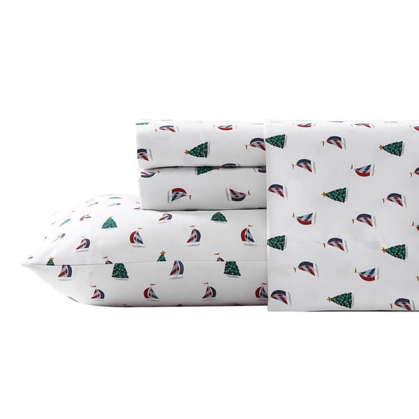 Nautica Holiday Sails Flannel Sheet Set - image 