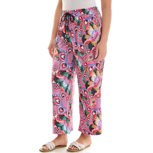 Petite Zac & Rachel Pull On Abstract Floral Wide Leg Pants