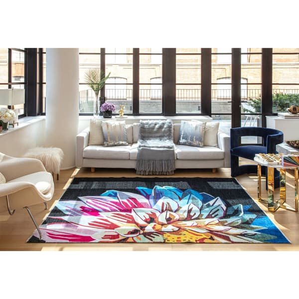 Elizabeth Sutton Maisie Large Flower Rectangular Area Rug