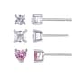 Kids Sterling Silver Cubic 4mm Zirconia Stud Earring Set - image 1