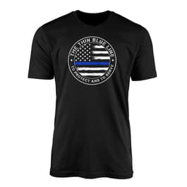 Mens Thin Blue Line Circle Short Sleeve Tee