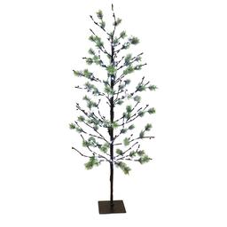 Puleo International 5ft. Pre-Lit LED Red Berry Artificial Tree