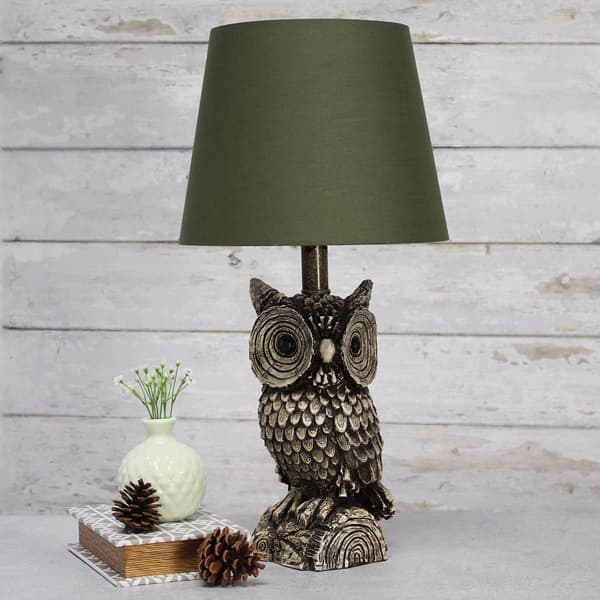 Simple Designs Woodland Gazing Night Owl Novelty Table Lamp