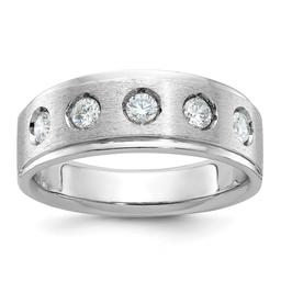 Mens Gentlemens Classics(tm) 14kt. White Gold Diamond Satin Ring