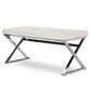 Baxton Studio Herald Stainless Steel & Upholstered Bench - image 3