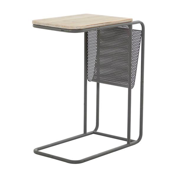 9th & Pike(R) Black Metal Industrial Accent Table - image 