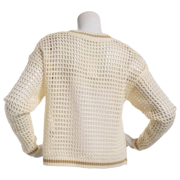 Juniors Madden Girl Beach Open Mesh Pullover Crew Neck Sweater