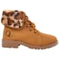 Girls Olivia Miller Combat Boots w/Leopard Fur Collars - Cognac - image 2