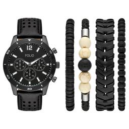 Mens Folio Black Dial Watch & Bracelet Set - FMDFL6090