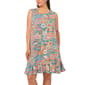 Plus Size MSK Sleeveless Floral Challis Ruffle Hem Shift Dress - image 1
