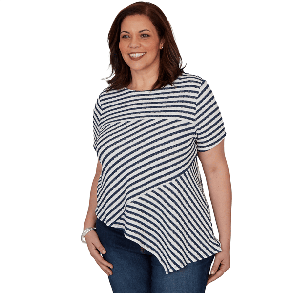 Plus Size Skye’s the Limit Summer Spice Stripe Knit Blouse