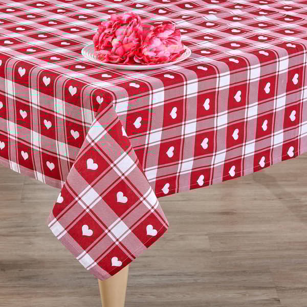 Plaid Heart Check Tablecloth - image 
