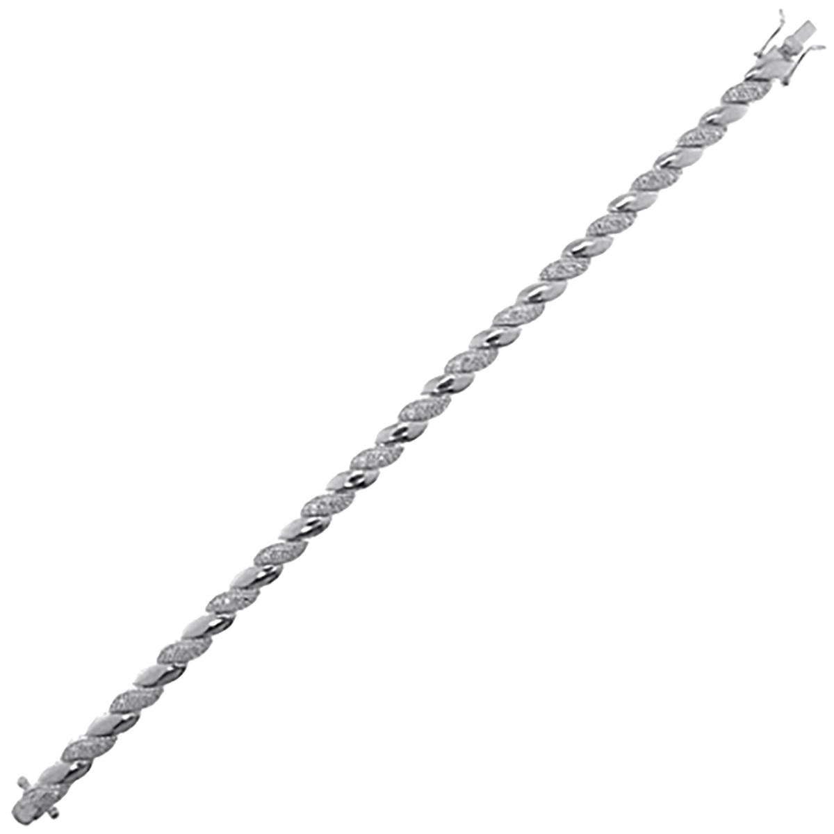 Gianni Argento Silver 1/4ctw. Diamond San Marco Chain...