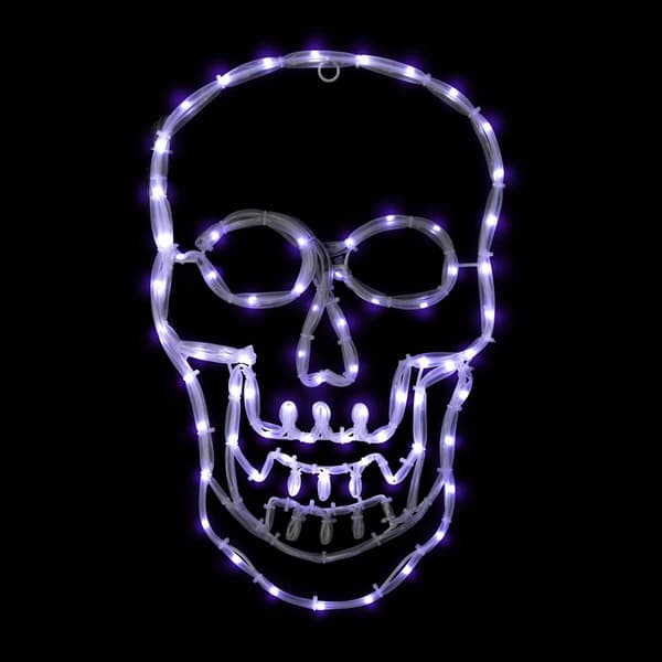 Northlight Seasonal 18in. White Skull LED Window Silhouette
