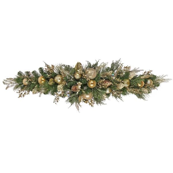 National Tree 60in. Champagne Wishes Mantel Swag