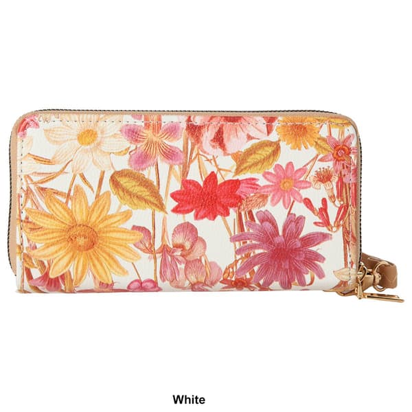 Sasha Flowers Double Zip Around Wristlets