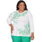 Plus Size Alfred Dunner Resort Living Tropical Flower Embroidere - image 1