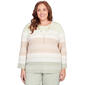 Plus Size Alfred Dunner English Garden Stripe Sweater w/Necklace - image 1