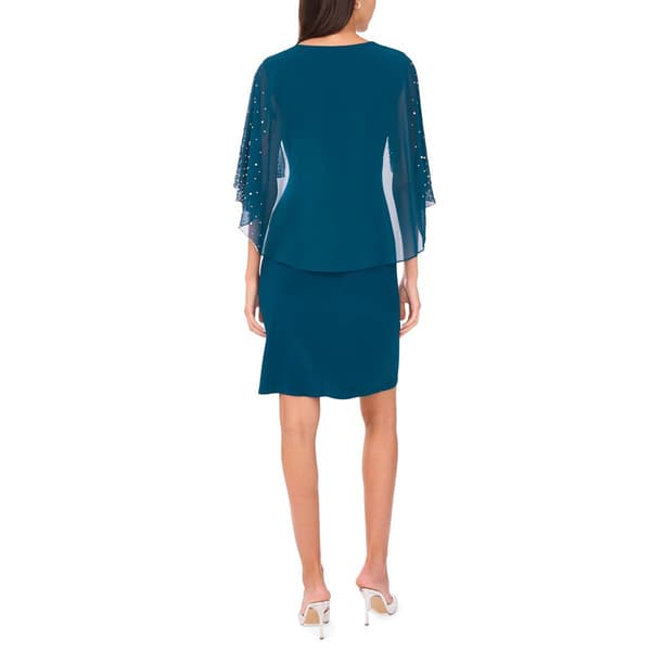 Womens MSK Capelet Overlay Sheath Dress